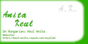 anita keul business card